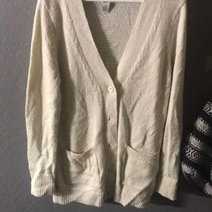 Comfy cream button up sweater